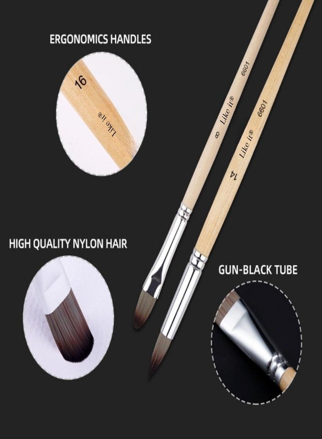 Like-It Like it® 24 Pieces Professional Artist Paint Brush Set with Roll-Up Case | Premium Synthetic Bristles | Acrylic, Oil, Watercolor, Gouache Painting Brushes for Artists, Students & Hobbyists - Image 4
